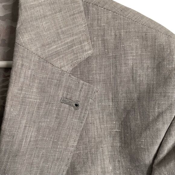 Joseph Abboud Mens 100% Linen Suit Blazer 50R Pant 44x30 Light Gray Slim Fit - Picture 4 of 16
